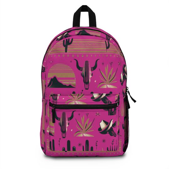 Discover Highland CowBoy Girl Cow Skull Backpack, School Backpack