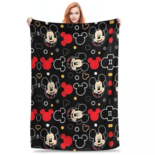 Discover Mickeyy mouse Head Blanket Things For Sofa Decorative Blankets Suprise Gifts Fleece  Blankets