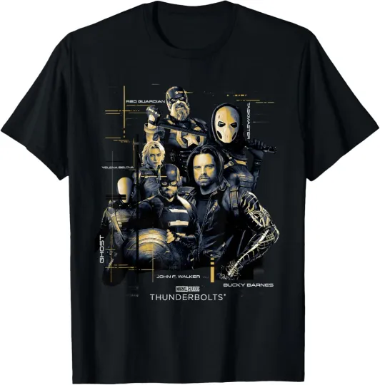 Discover Thunderbolts Schematics Vintage Group Shot T-Shirt