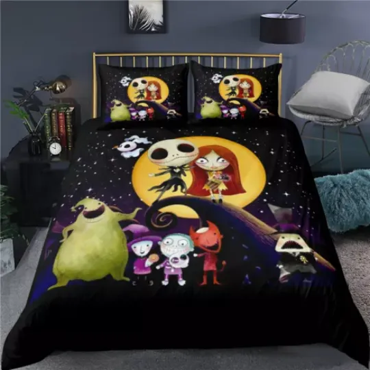 Discover 3D Nightmare Before Christmas Quilt Duvet Cover Cartoon Bedding Set PillowCase