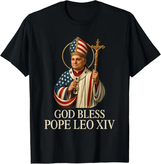 Discover God Bless New Pope Leo XIV Catholic Church Faith Shirt