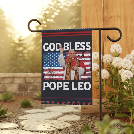Discover Pope Leo XIV Garden Flag, Red White & Blue Catholic Garden Flag
