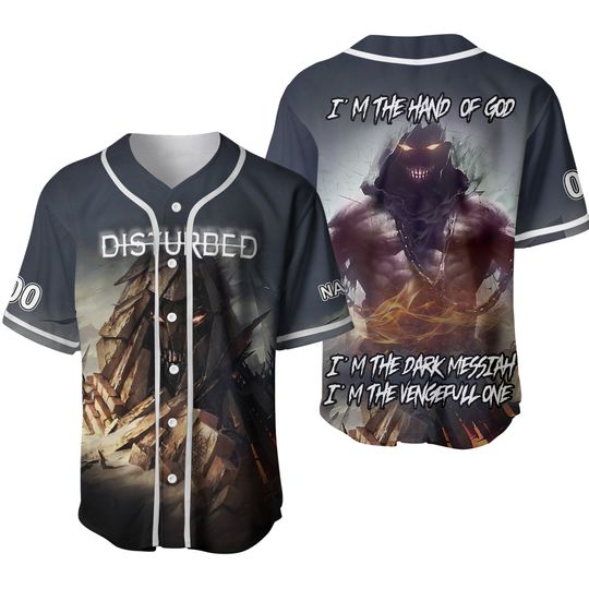 Discover Disturbed I’m The Hand Of God Personalized Button Down Baseball Jersey Shirt