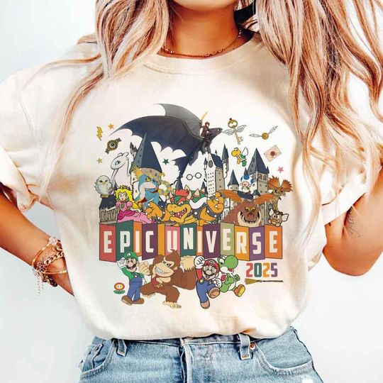 Discover Epic Universe Shirt, Orlando Park Epic Universe 2025, Mario Baby Tee Crop Tank, How To Train Your Dragon Shirt, Epic Universe Family Tees