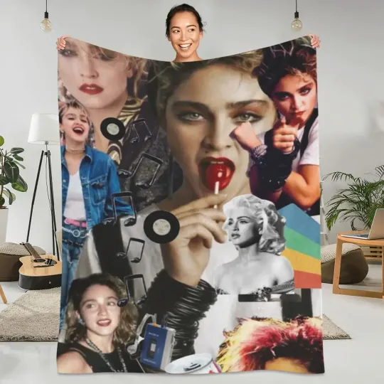 Discover Madonna Flannel Blankets Singer Funny Photo Super Warm Throw Blanket