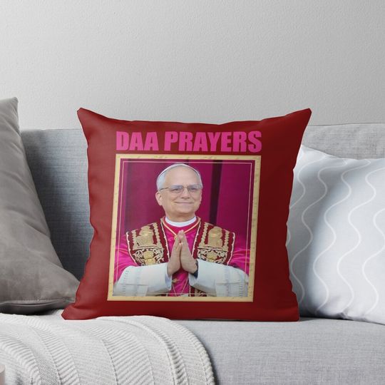 Discover Pope Leo XIV Daa Prayers Throw Pillow, Home Decor Gift
