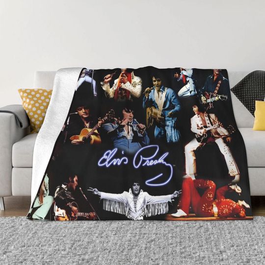 Discover E-Elvis Presley Singer Blanket Fleece Spring Autumn Multifunction Super Warm Throw Blanket