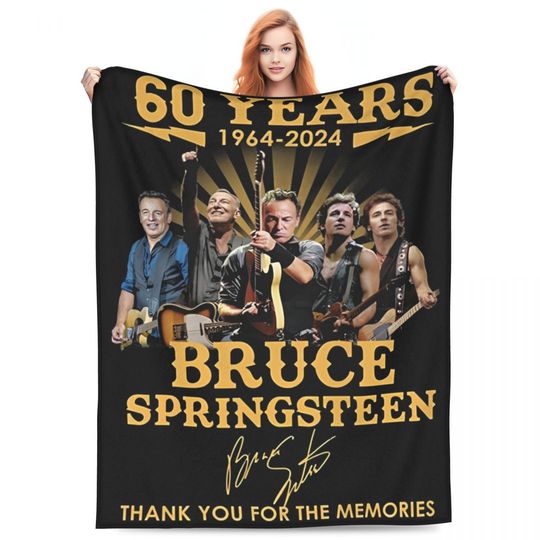 Discover Retro Bruce Springsteen Rock Singer 60Years Merchandise Blanket