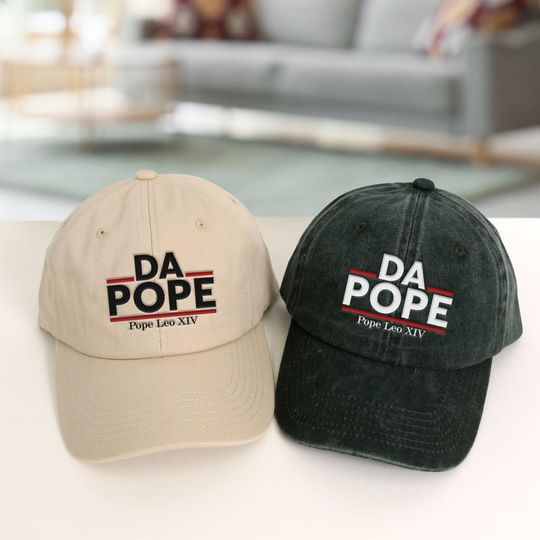 Discover Embroidered DA POPE Hat, New Pope 2025, Pope Leo XIV Hat, Pope Leo Cap, Gift for Him Her