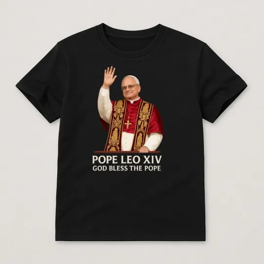 Discover Pope Leo XIV Shirt , God Bless the Pope Catholic Graphic Tee