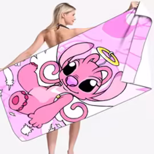Discover Stitchh Cartoon Disneyyy Collection Beach Towel