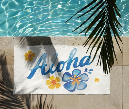 Discover Aloha Towel, Hawaii Towel, Hawaii Summer Travel Gifts, Hawaii Beach Towel
