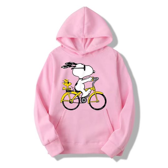 Discover Snoopy Riding Bike Hoodies