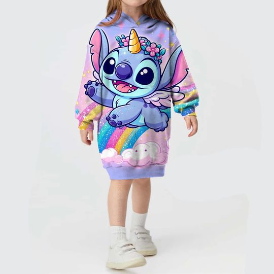 Discover Autumn and winter Disneyyy Stitchh Hoodies Dress
