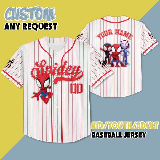 Discover Custom Disneyyy Spidey Baseball Jersey, Custom Spidey And His Amazing Friends