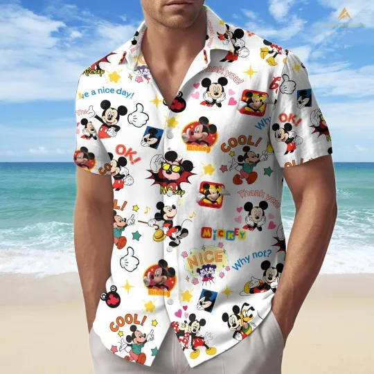 Discover Mickeyy Disneyyy Aloha Button Shirt Mickeyy Men Shirt And  s Disneyyy Shirt Disneyyy