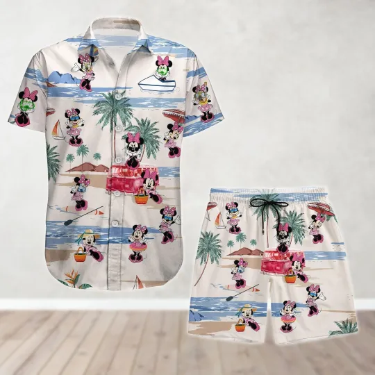Discover Minniee Mouse Button Shirt And Minniee Hawaiian Shirt Disneyyy Movie Tropical