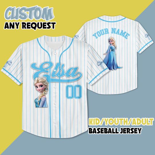 Discover Custom Disneyyy Princess Elsaa Baseball Jersey, Custom Elsaa Baseball