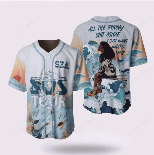 Discover SZA SOS Tour Baseball Jersey  All the Phony Aside I Just Design