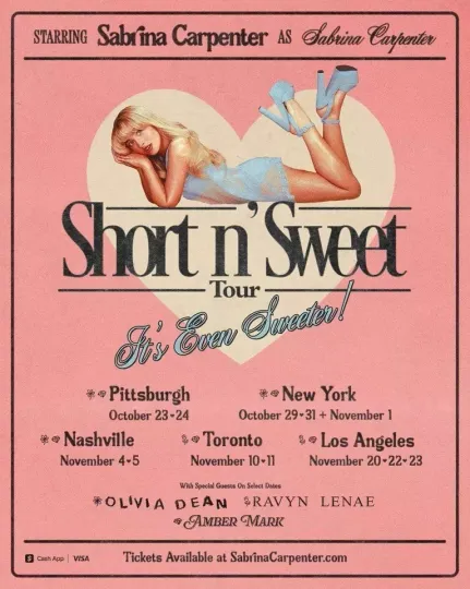 Discover Sabrina Carpenter - Short n' Sweet Tour 2025 Poster
