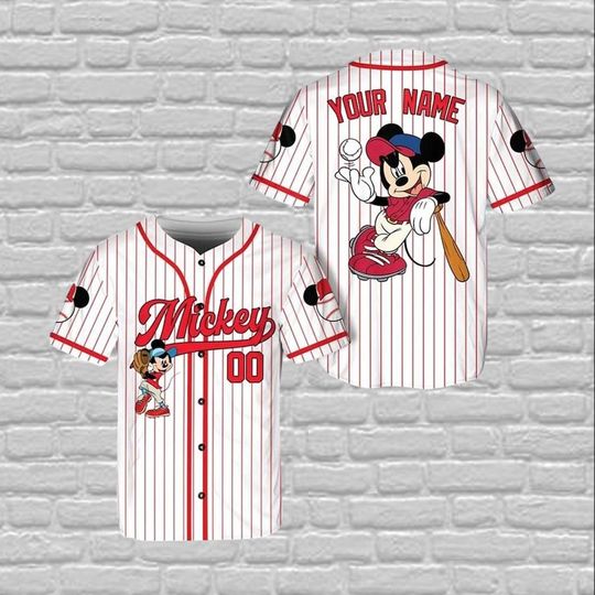 Discover Personalize Disneyyy Mickeyy mouse Baseball Jersey, Mickeyy And Friends Disneyyland