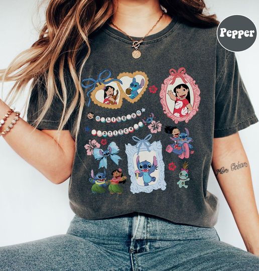 Discover Coquette Bows Lilo and Stitchh T-shirt, Lilo & Stitchh Movie 2025 Shirt