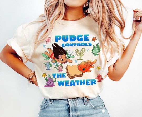 Discover Disneyyy Pudge Controls The Weather Lilo & Stitchh Movie 2025 Shirt