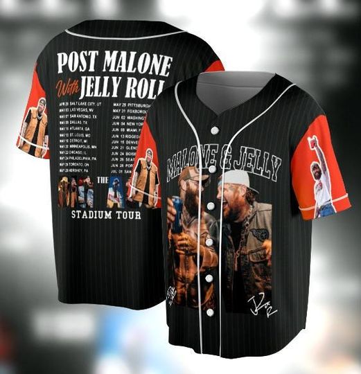 Discover Post Malone Jelly Roll Baseball jersey, Jelly Roll Concert Jersey