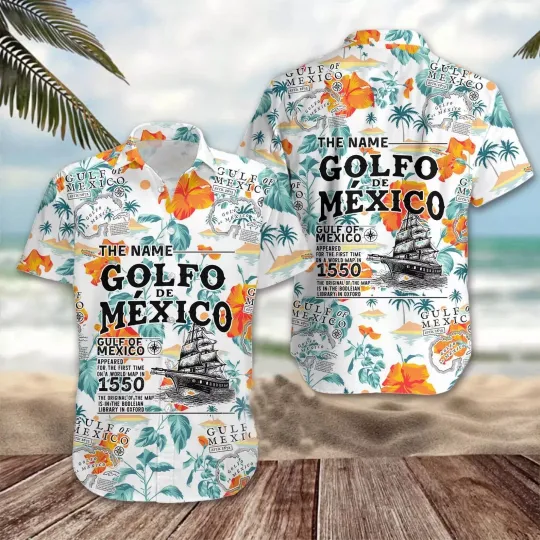 Discover Gulf Of Mexico Since 1550 Gulf Coast Tropical Beach Vibes Hawaiian Shirt