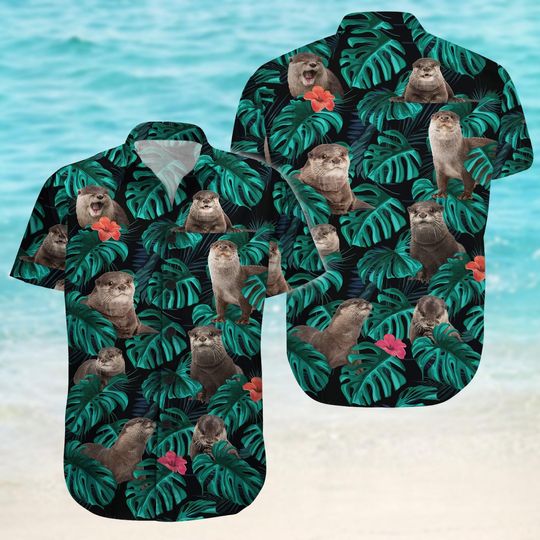 Discover Otter Button Shirt, Cute Otter Hawaiian Shirt