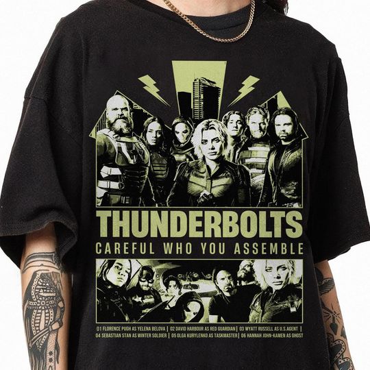 Discover Thunderbolts Carefull Who You Assemble Oversized Shirt, Thunderbolts Movie 2025