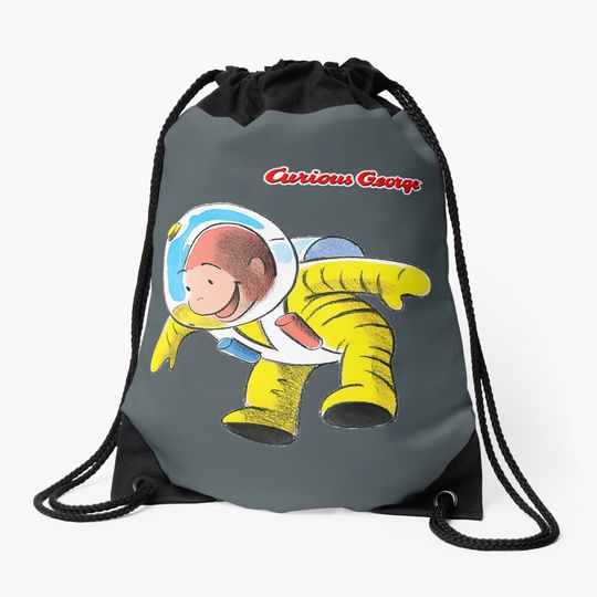Discover Curious George Happy Astronaut  Drawstring Bag