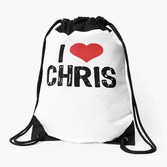 Discover I Love Chris Drawstring Bag