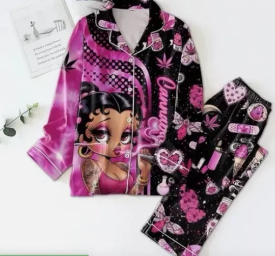 Discover Betty Bo0p High Spirit For Cannabitch Polyester Pajamas Set