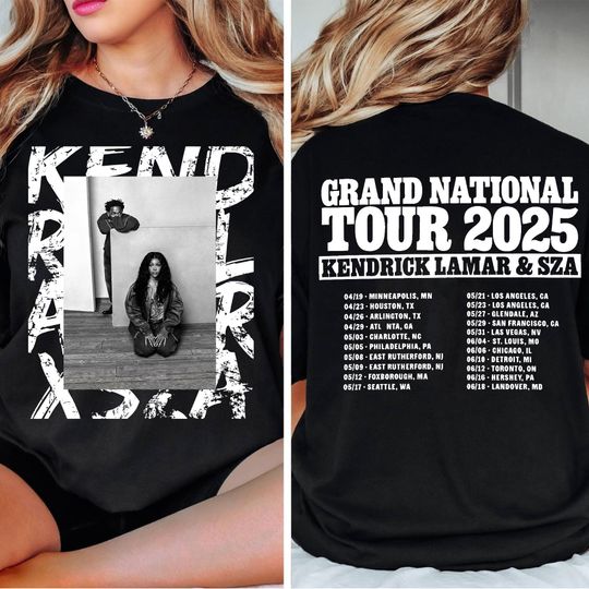 Discover Grand National Tour Shirt Kendrick Lamar SZA, Tour Dates Back, Rap Duo Concert T-Shirt, Music Lovers Gift