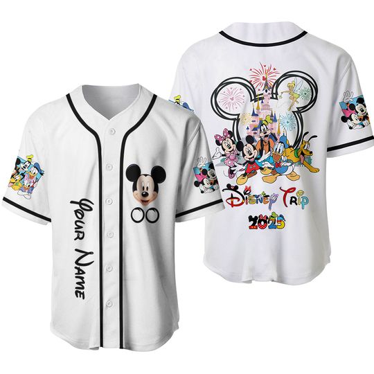 Discover Custom Mickeyy And Friends Baseball Jersey, Disneyyy Trip 2025 Baseball