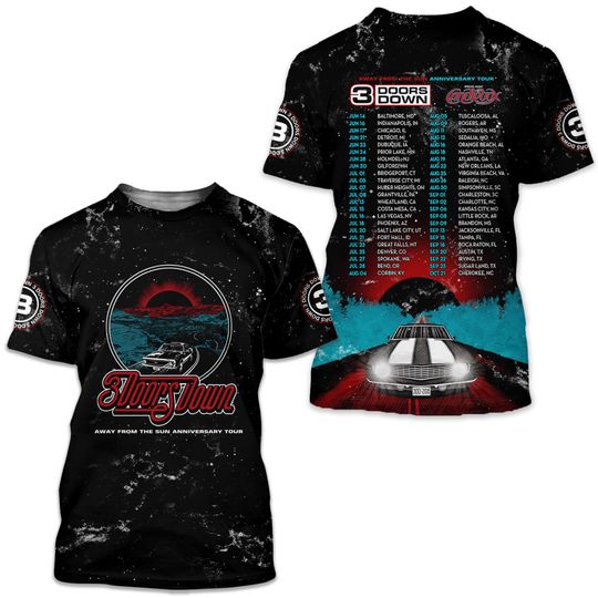 Discover 3 Doors Down world tour on June 2025 T-shirt 3D