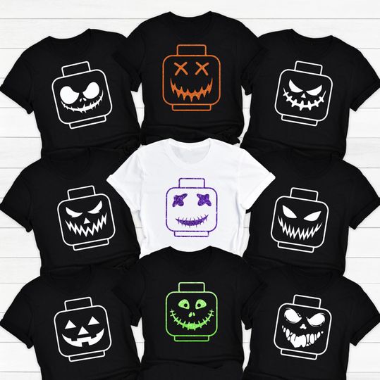 Discover Halloween Building Block Character Shirts | Halloween Shirt | Building Block Tee | Family Vacation Tees | Master Builder Tee