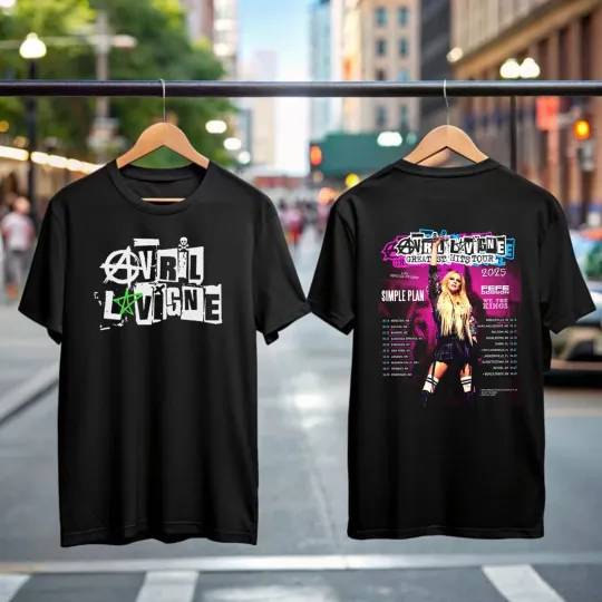 Discover Avril Lavigne Greatest Hits Tour T-Shirt, 2025 Concert, Gift For Fans Music Tee.