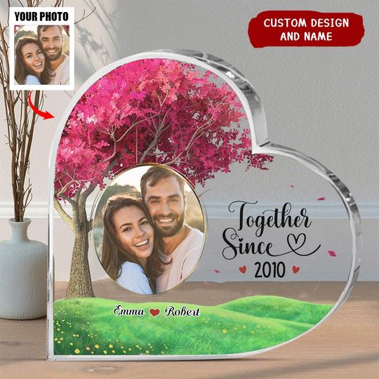 Discover Personalized Custom Heart Shaped Acrylic Plaque,Gift For Husband,Wife