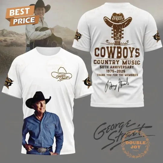 Discover George Strait Cowboys Country Music 50th Anniversary 1975-2025 T-Shirt