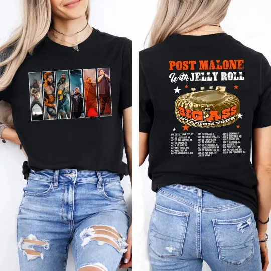 Discover Post Malone, Post Malone Tour, Big Ass Stadium Tour, Posty 2025 Tour T-shirt