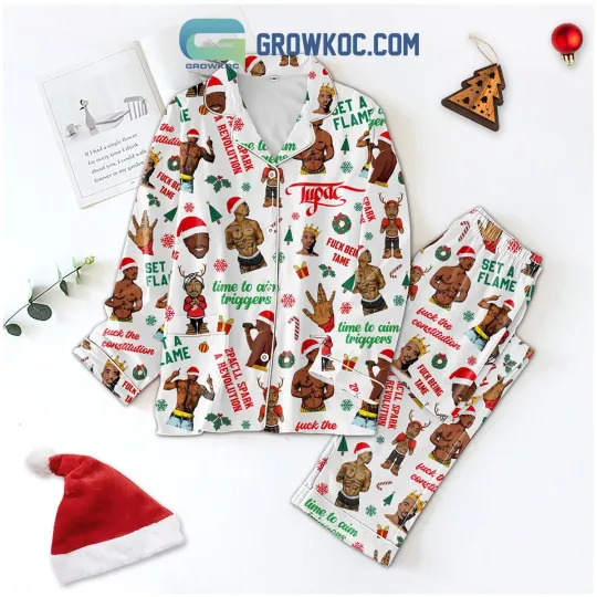 Discover 2Pac Will Spark A Revolution Christmas Polyester Pajamas Set