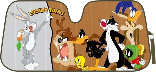 Discover Cartoon Looney Tunes Friends Cartoon Car Sunshade, Auto Car Windshield Sunshade