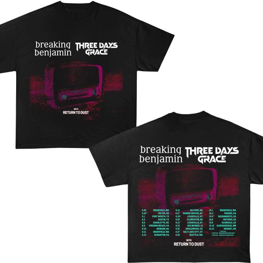 Discover Three Days Grace Breaking Benjamin Shirt, Breaking Benjamin 2025 Tour Shirt