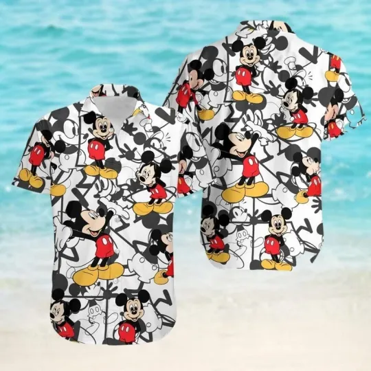 Discover Mickeyy Button Shirt, Disneyyy Mouse Aloha Shirt, Disneyyy Family Hawaiian Shirt, Fam