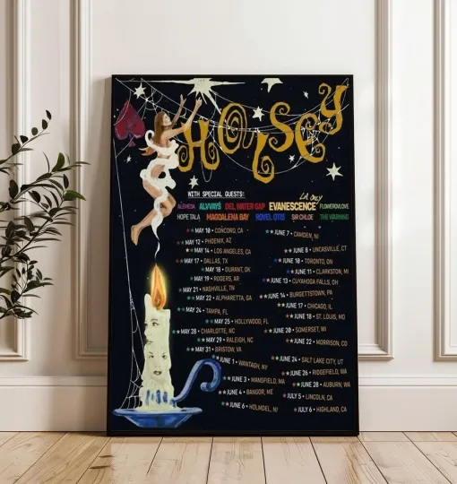 Discover Halsey US Tour 2025 Poster, American Tour Wall Decor Music Event Schedule Poster