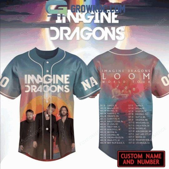 Discover Imagine Dragons Loom World Tour 2025 Personalized Baseball Jersey