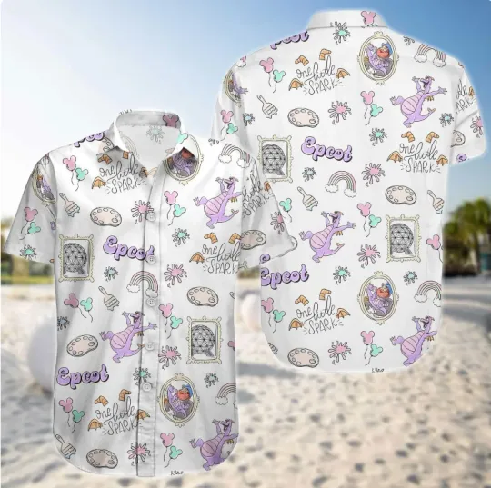 Discover Disneyyland Purple Dragon 3D Summer Hawaii Shirt - Father’s Day Gift