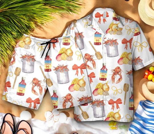 Discover Crawfish Boil Hawaiian Shirt, Funny Crawfish Boil Party Button Up Shirt